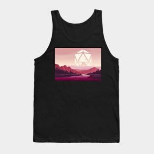 Peaceful Sunset Polyhedral Dice Sun Fantasy RPG Landscape Tank Top